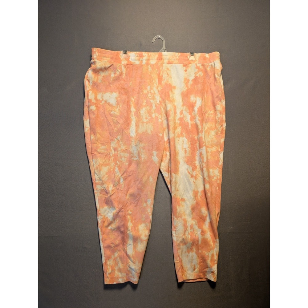 Isaac Mizrahi Live Track Pants Womens XLP Multicolor Tie Dye Stretch Gym Running